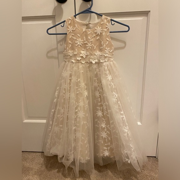 Anthropologie Princess Daliana Jessie Beaded Floral Tulle Flower Girl Dress - Picture 3 of 7